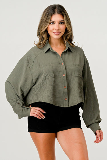 Women's Oversized Button-Up Blouse